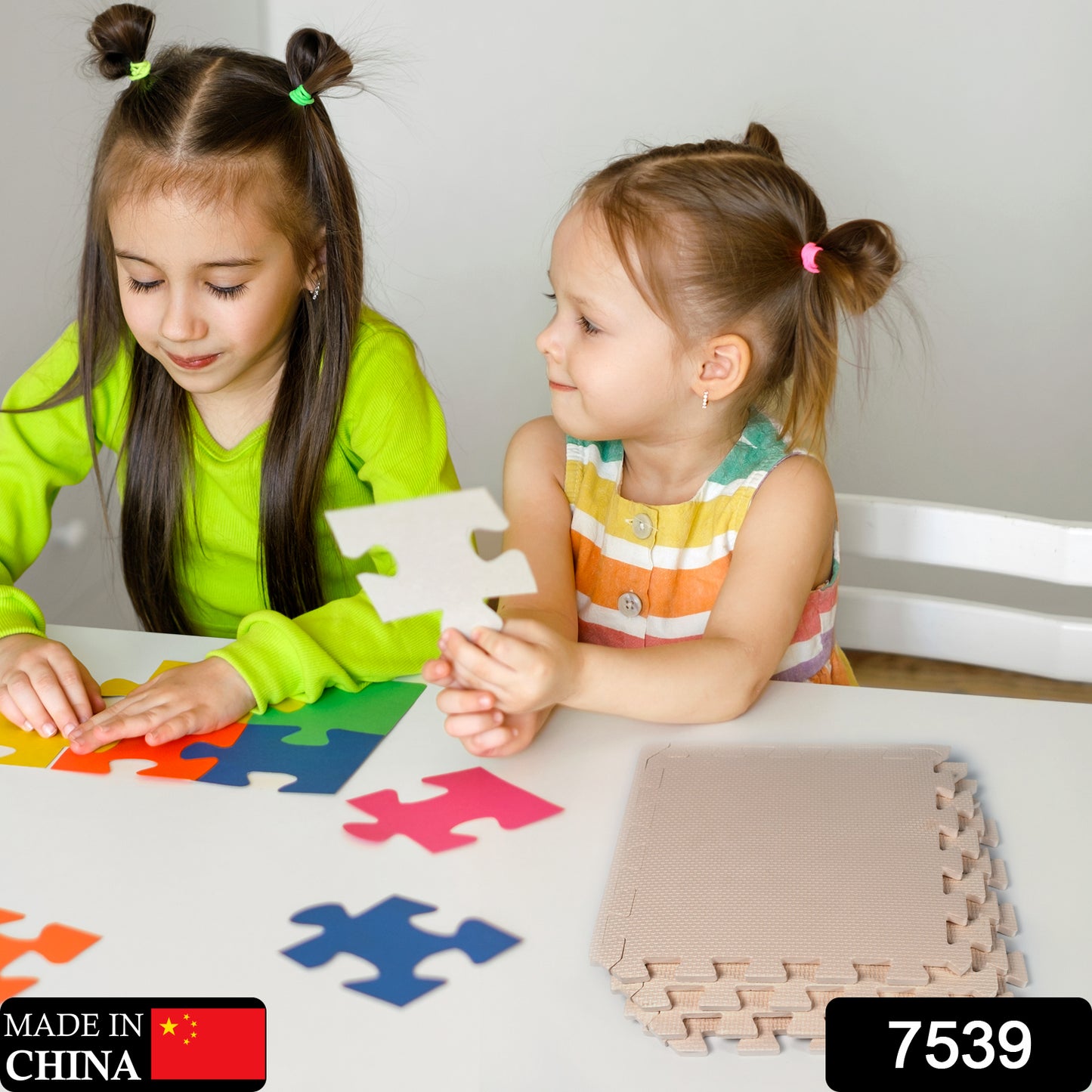 Kids Mats For Floor Soft Plush Foam Babies Puzzle Interlocking Play Mats For Crawling Playing Tile Mat Carpet Rug For Infants And Toddlers (Size - 63x63cm  Set Of 4pc)