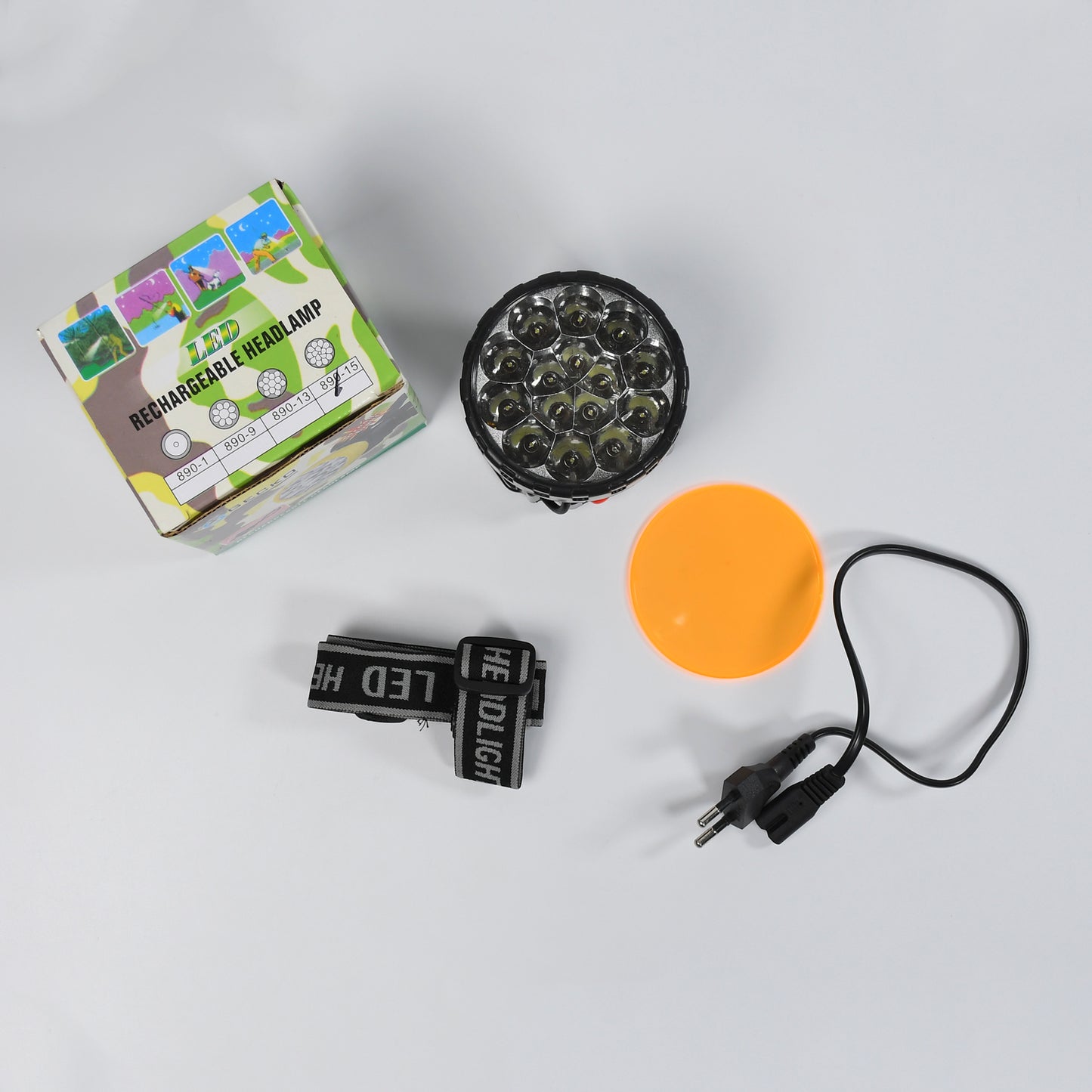 Head Lamp 15 Led Long Range Rechargeable Headlamp Adjustment Lamp Use For Farmers Fishing Camping Hiking Trekking Cycling