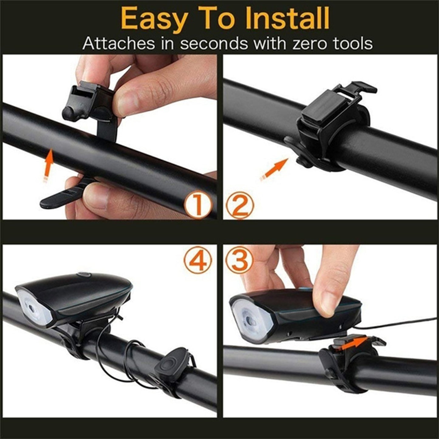 Bicycle Horn With Led Light Work On Battery
