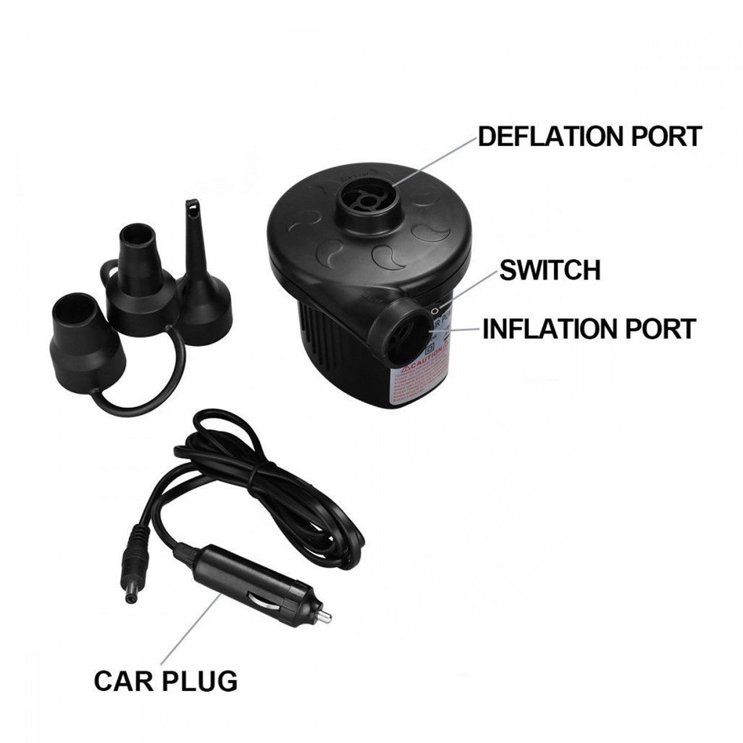 a Multi-purpose Electric Air Pump Without Valve Adaptors For Quickly Inflatesdeflates Sofa Bed Swimming Pool Tubes Toys Air Bags