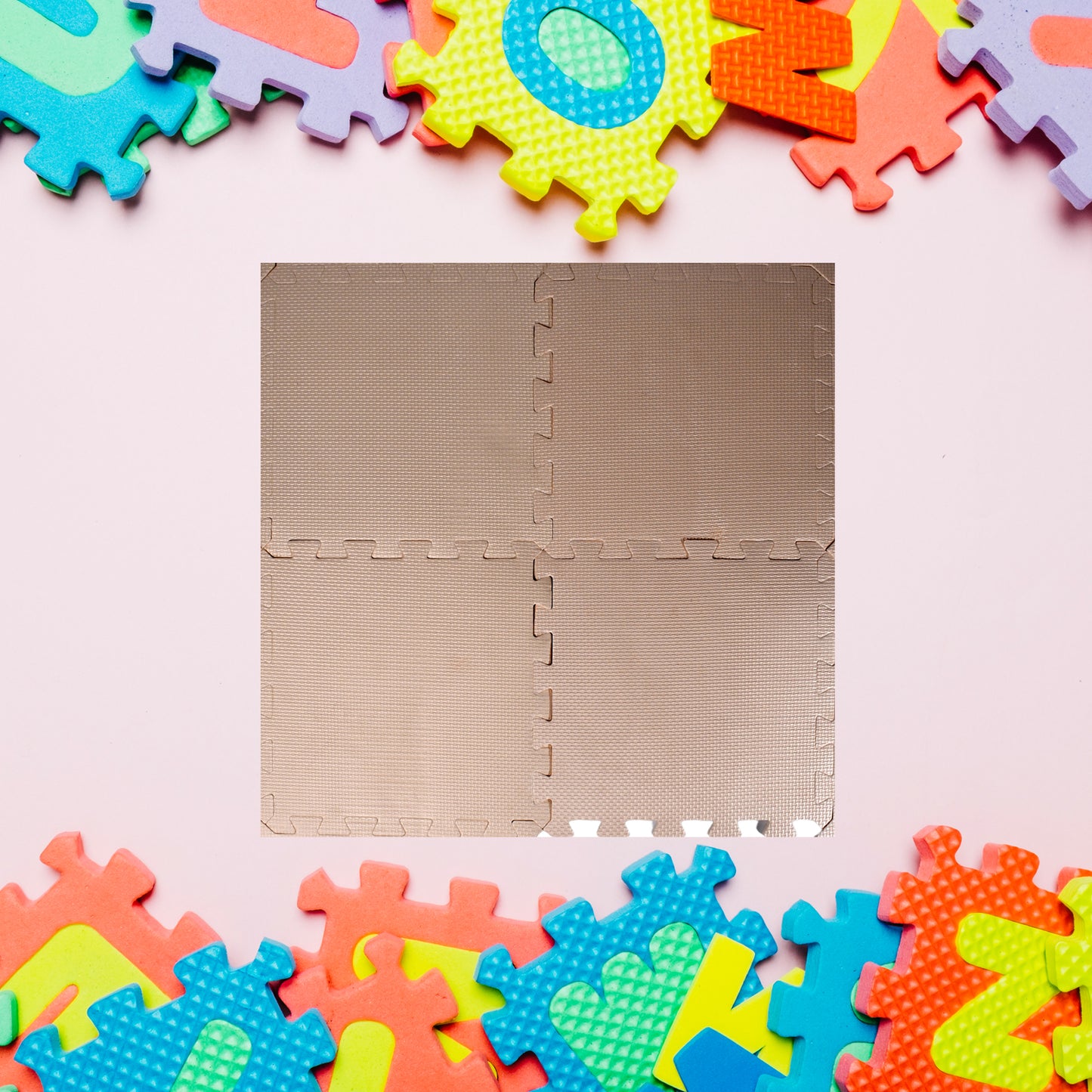 Kids Mats For Floor Soft Plush Foam Babies Puzzle Interlocking Play Mats For Crawling Playing Tile Mat Carpet Rug For Infants And Toddlers (Size - 63x63cm  Set Of 4pc)
