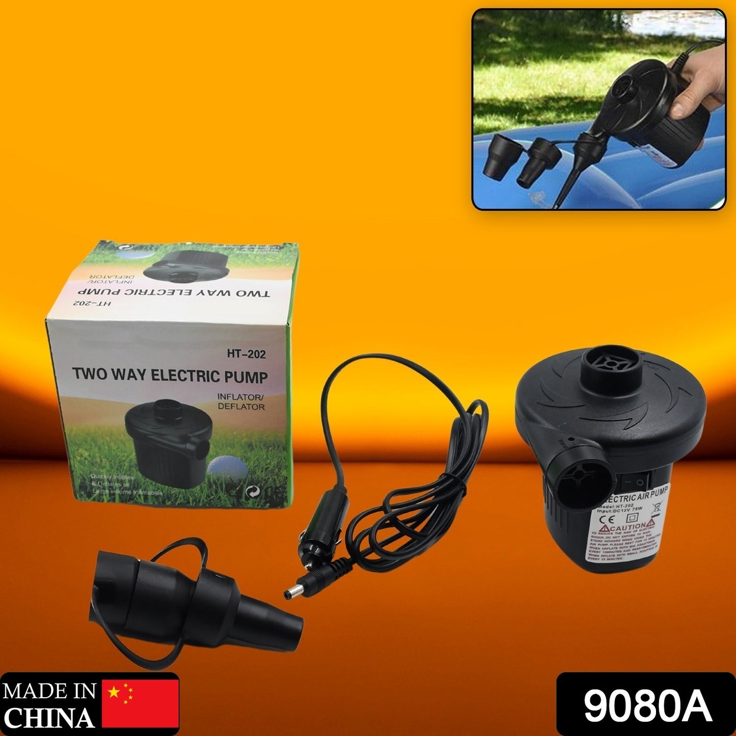 a Multi-purpose Electric Air Pump Without Valve Adaptors For Quickly Inflatesdeflates Sofa Bed Swimming Pool Tubes Toys Air Bags